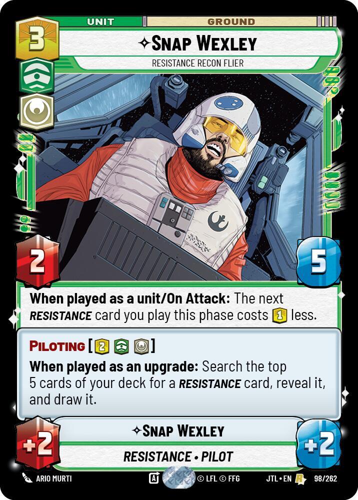 Snap Wexley - Resistance Recon Flier 098/262 Jump to Lightspeed Star Wars card
