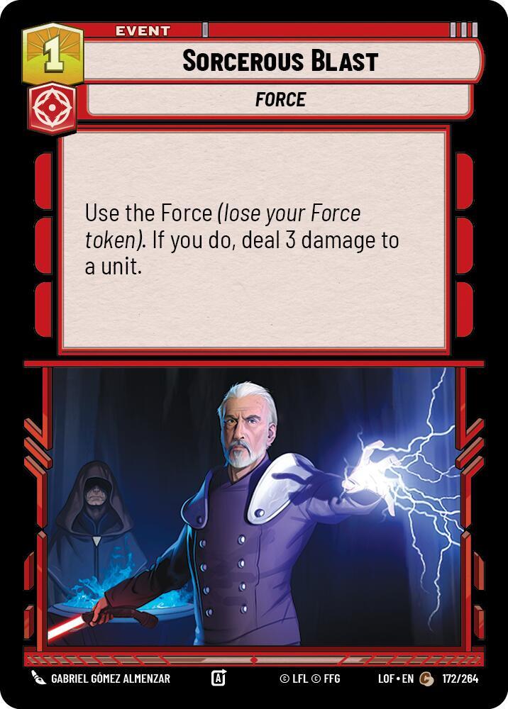 Sorcerous Blast 172/264 Legends of the Force Star Wars card