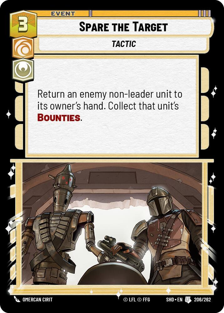 Spare the Target 206/262 Shadows of the Galaxy Star Wars card