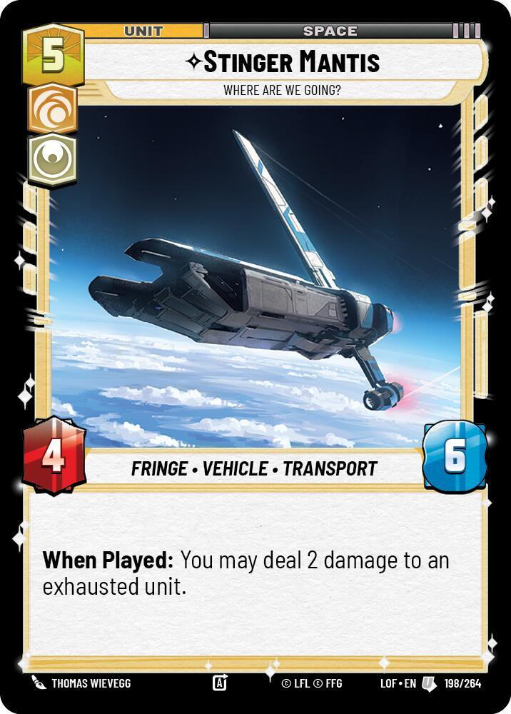 Stinger Mantis - Where Are We Going? 198/264 Legends of the Force Star Wars card