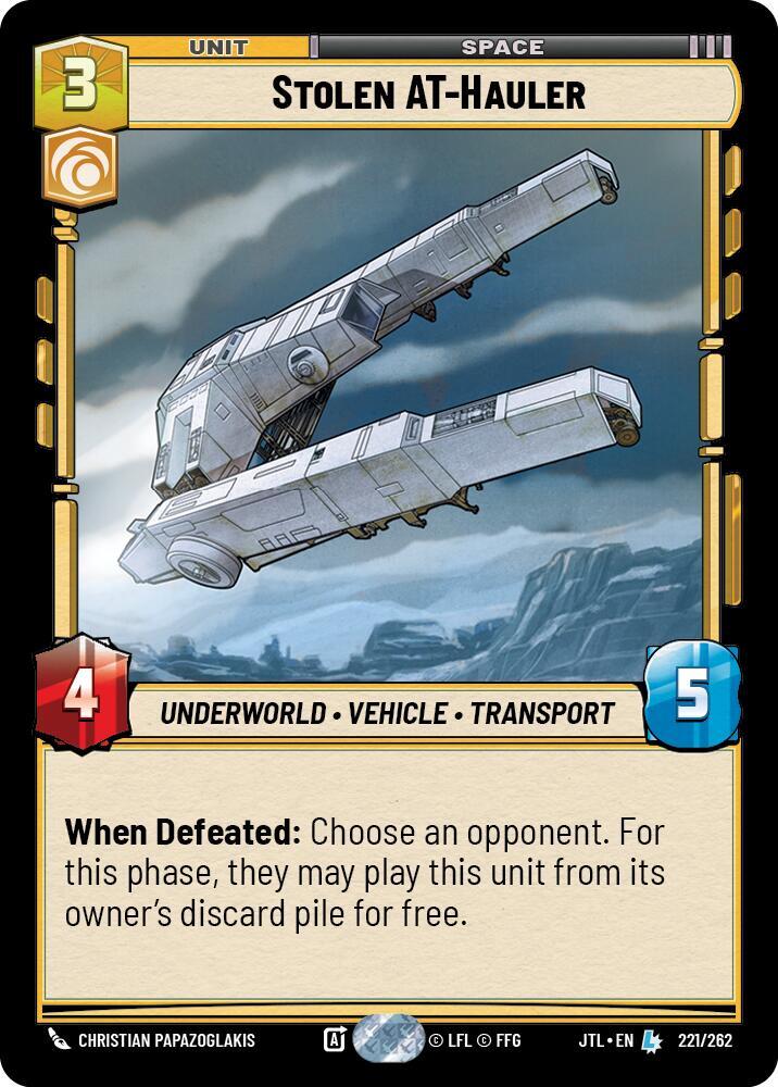 Stolen AT-Hauler 221/262 Jump to Lightspeed Star Wars card