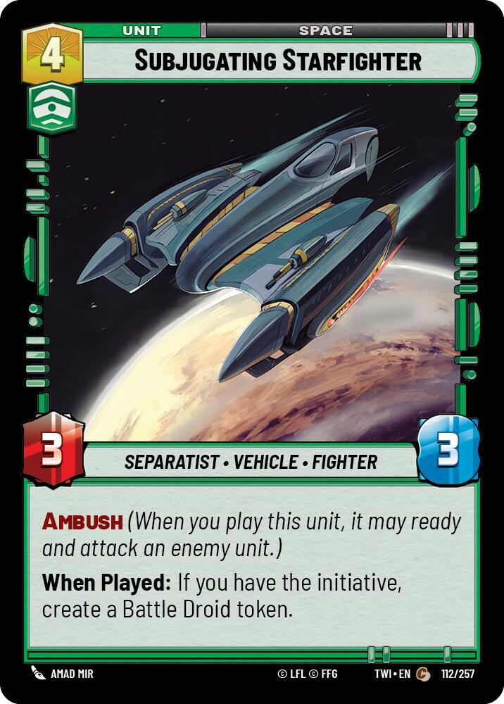 Subjugating Starfighter 112/257 Twilight of the Republic Star Wars card