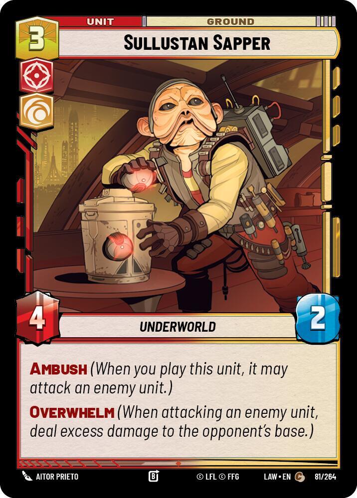 Sullustan Sapper 81/264 A Lawless Time Star Wars card