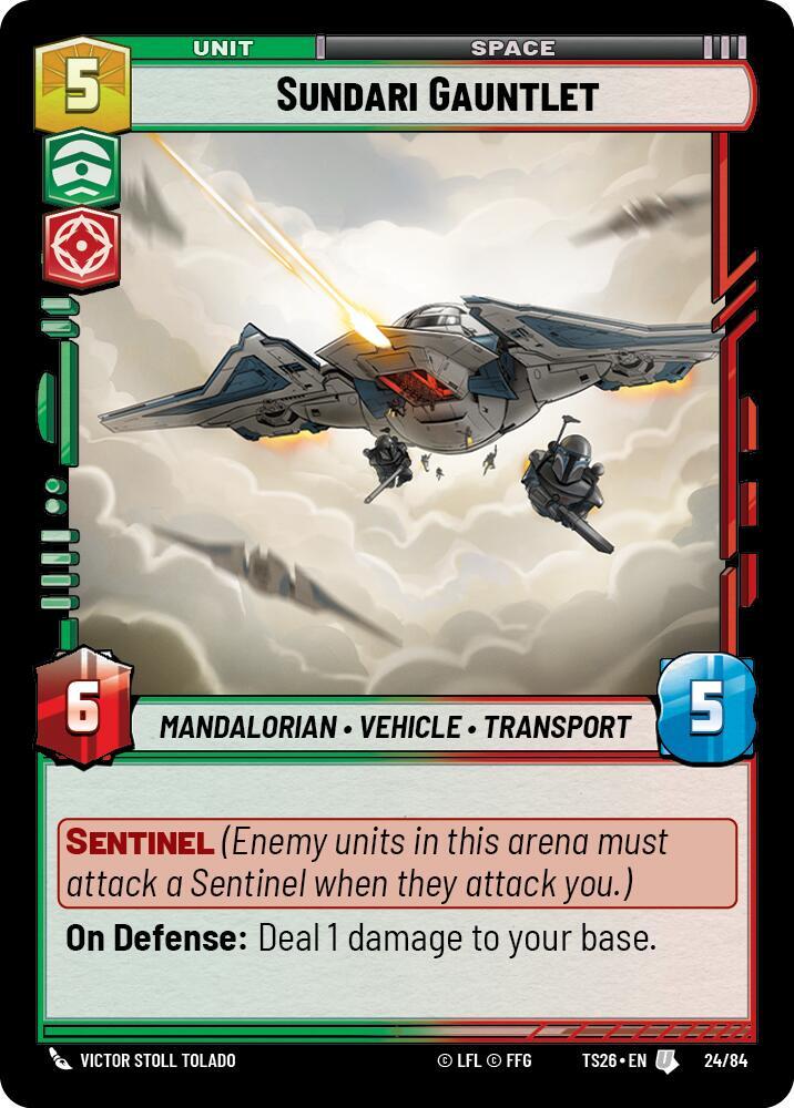 Sundari Gauntlet 24/84 Twin Suns Star Wars card