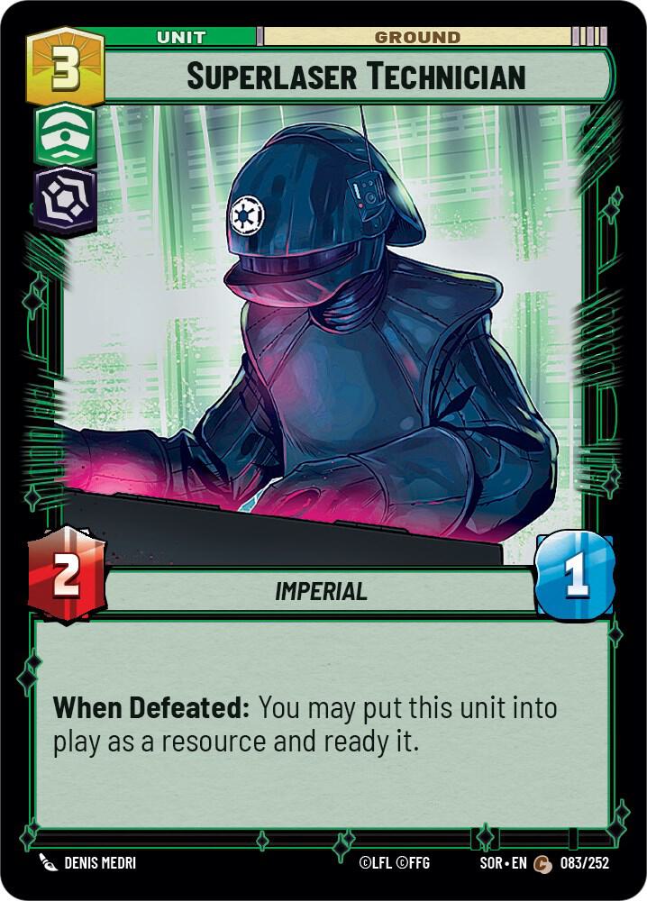 Superlaser Technician 083/252 Spark of Rebellion Star Wars card