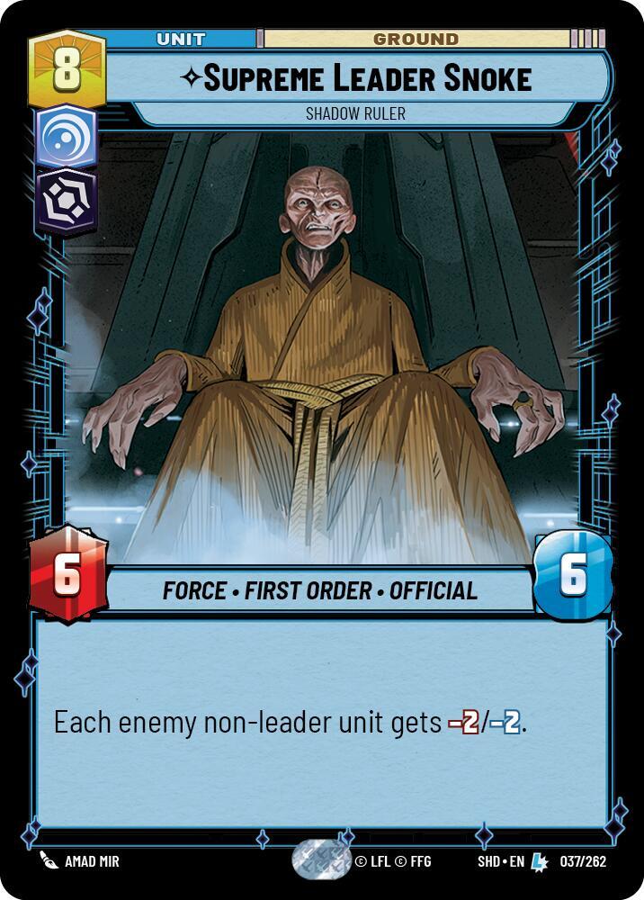 Supreme Leader Snoke - Shadow Ruler 037/262 Shadows of the Galaxy Star Wars card