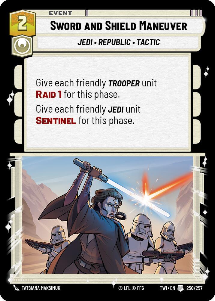 Sword and Shield Maneuver 250/257 Twilight of the Republic Star Wars card