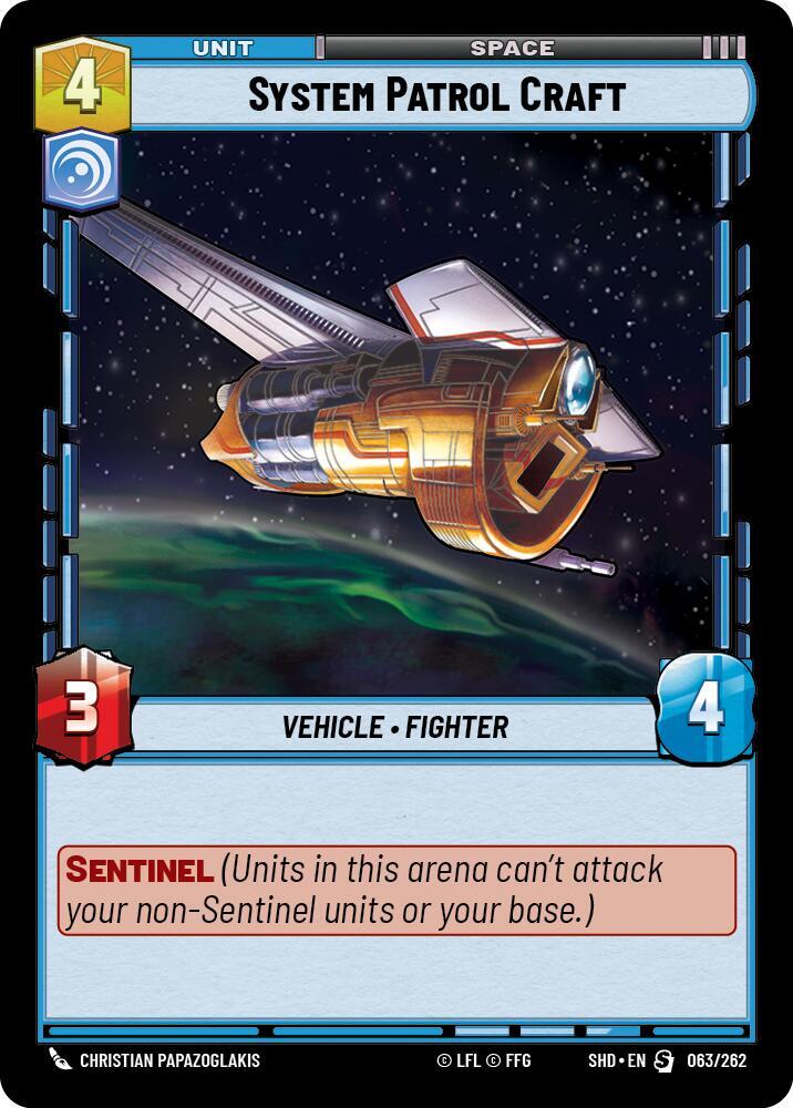 System Patrol Craft 063/262 Shadows of the Galaxy Star Wars card