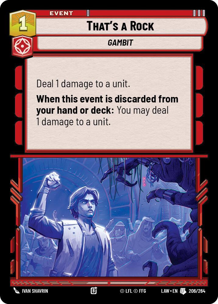 That's a Rock 206/264 A Lawless Time Star Wars card