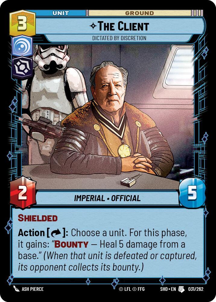 The Client - Dictated by Discretion 031/262 Shadows of the Galaxy Star Wars card