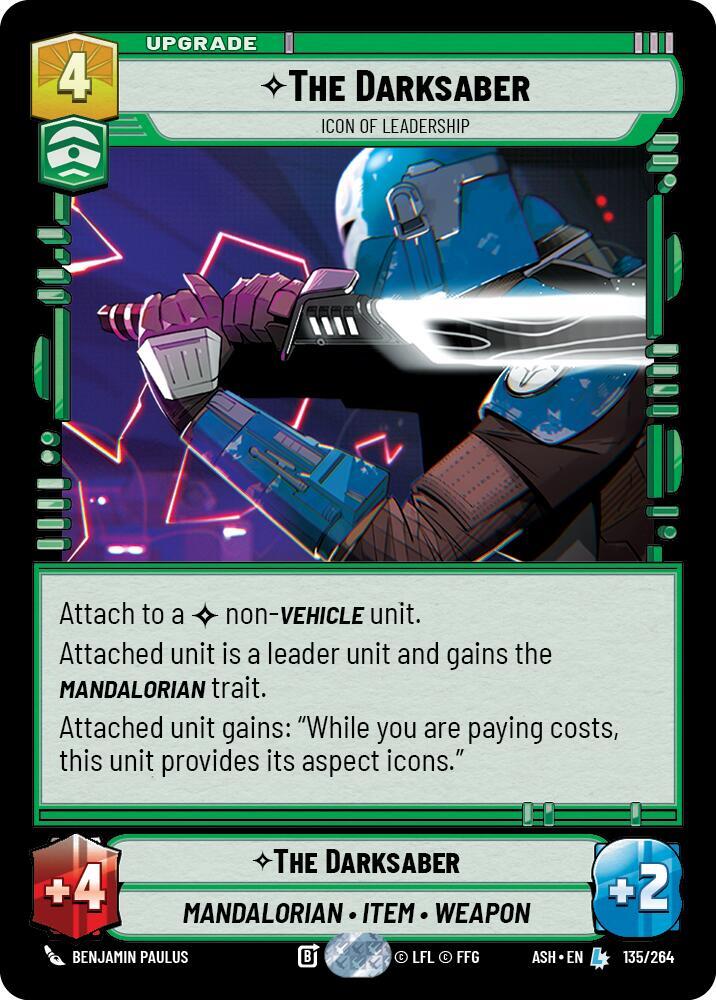 The Darksaber - Icon of Leadership 135/264 Ashes of the Empire Star Wars card