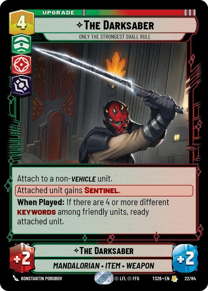 The Darksaber - Only the Strongest Shall Rule 22/84 Twin Suns Star Wars card