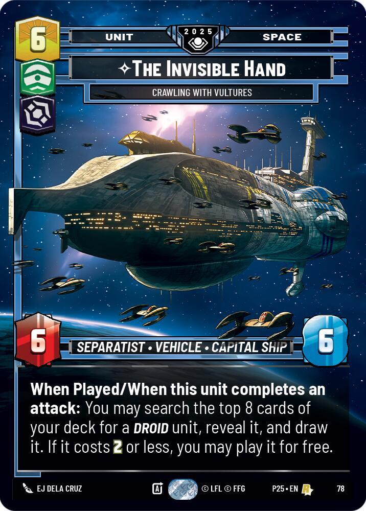 The Invisible Hand - Crawling With Vultures 78 Organized Play Promos Star Wars card