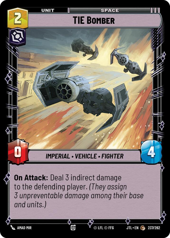 TIE Bomber 237/262 Jump to Lightspeed Star Wars card