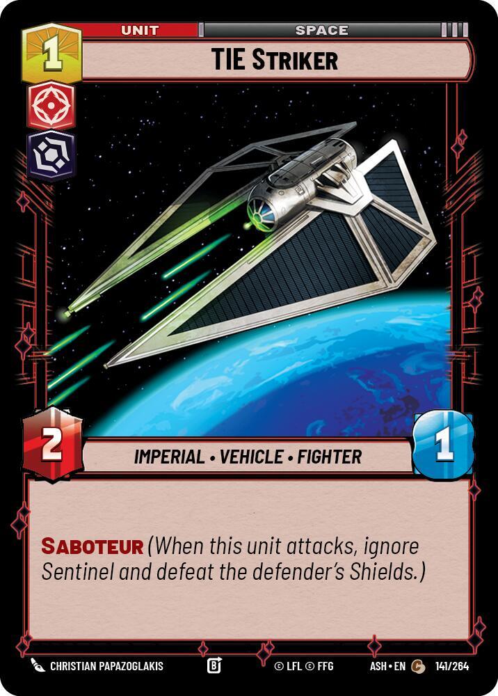 TIE Striker 141/264 Ashes of the Empire Star Wars card