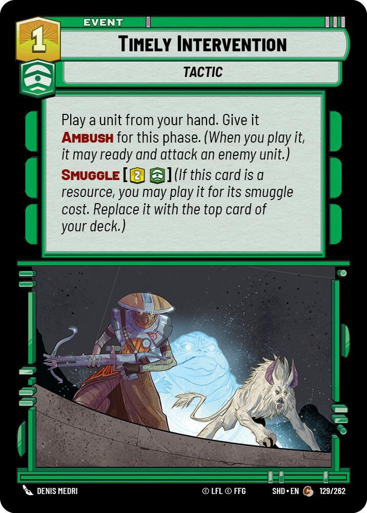 Timely Intervention 129/262 Shadows of the Galaxy Star Wars card