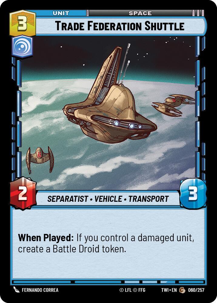 Trade Federation Shuttle 060/257 Twilight of the Republic Star Wars card