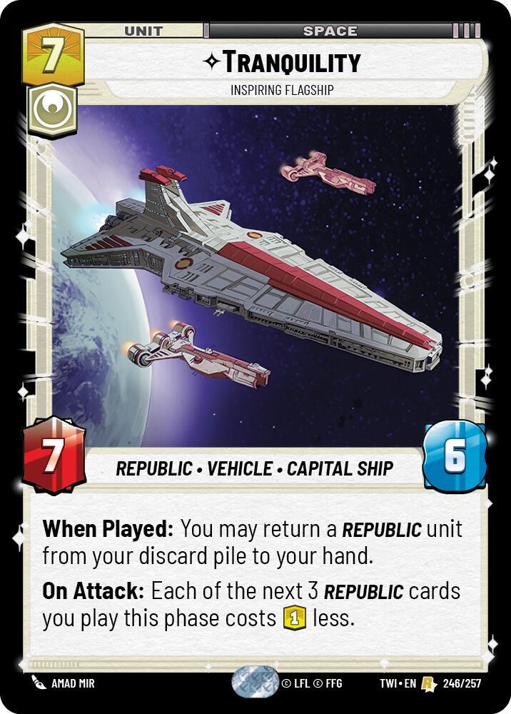 Tranquility - Inspiring Flagship 246/257 Twilight of the Republic Star Wars card