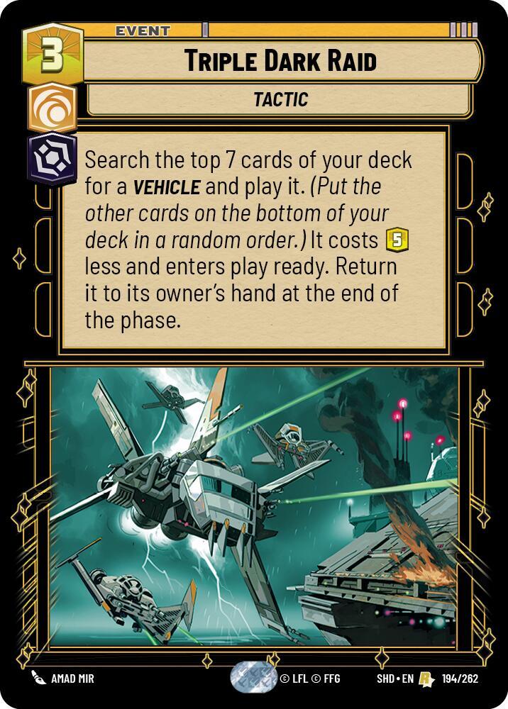 Triple Dark Raid 194/262 Shadows of the Galaxy Star Wars card