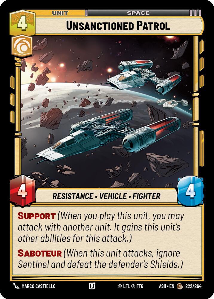Unsanctioned Patrol 222/264 Ashes of the Empire Star Wars card