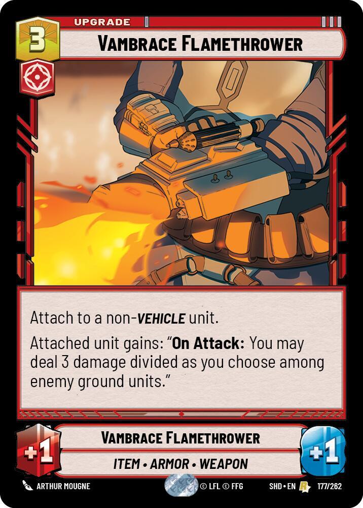 Vambrace Flamethrower 177/262 Shadows of the Galaxy Star Wars card