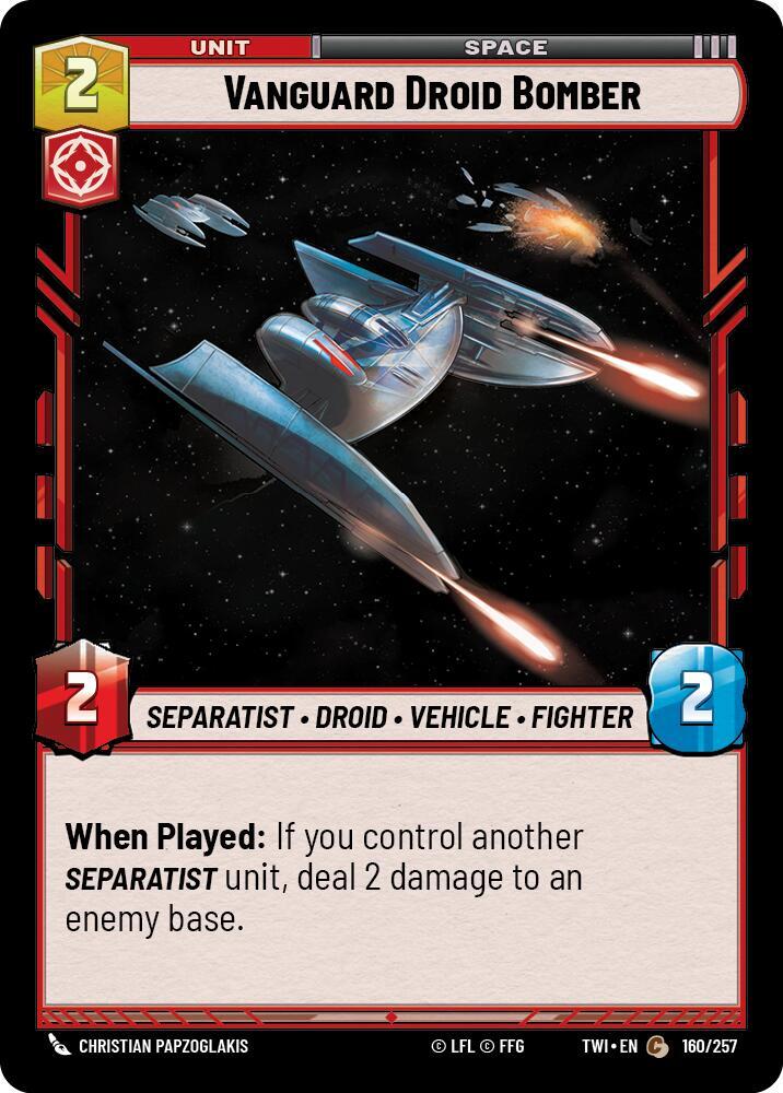 Vanguard Droid Bomber 160/257 Twilight of the Republic Star Wars card