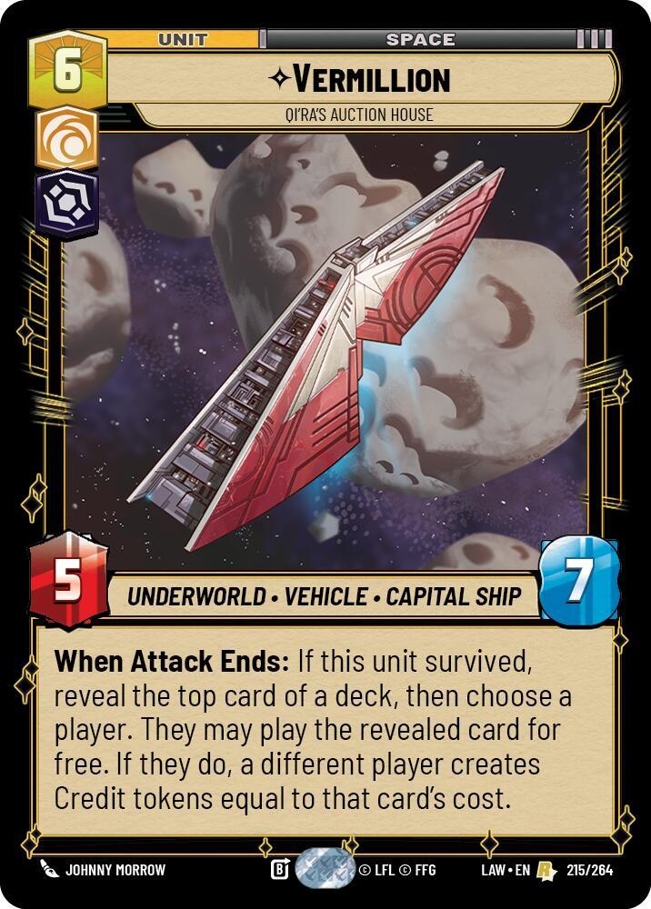 Vermillion - Qi'Ra's Auction House 215/264 A Lawless Time Star Wars card