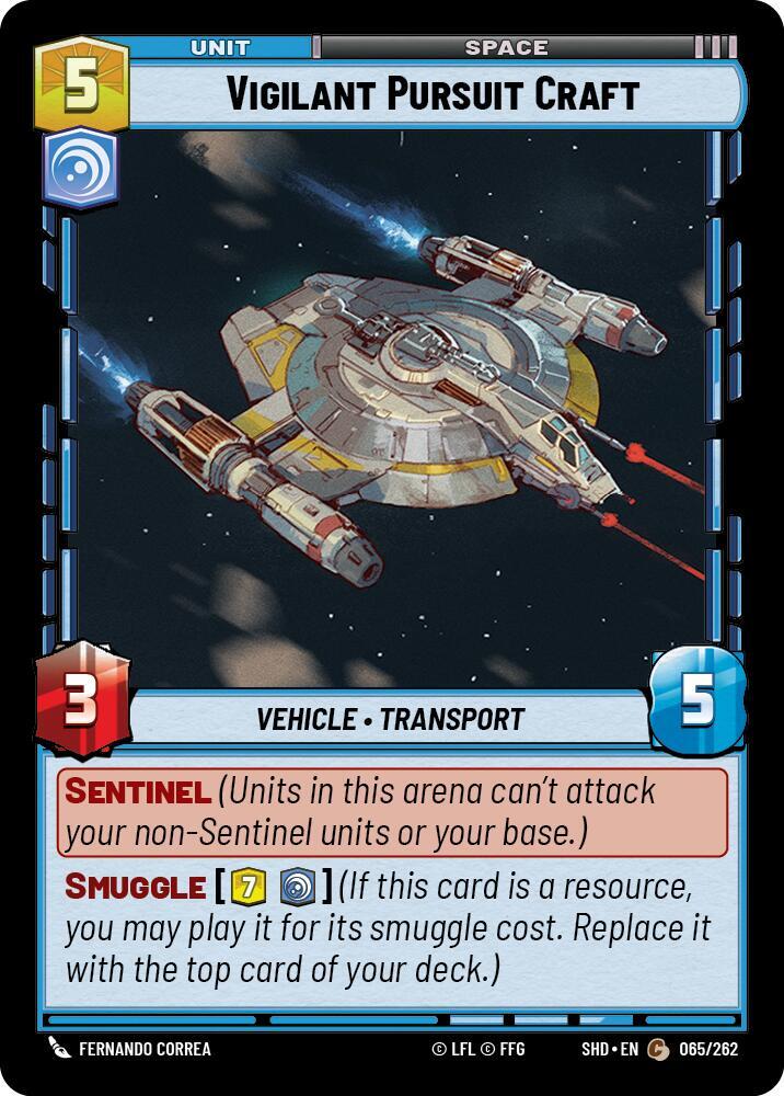 Vigilant Pursuit Craft 065/262 Shadows of the Galaxy Star Wars card