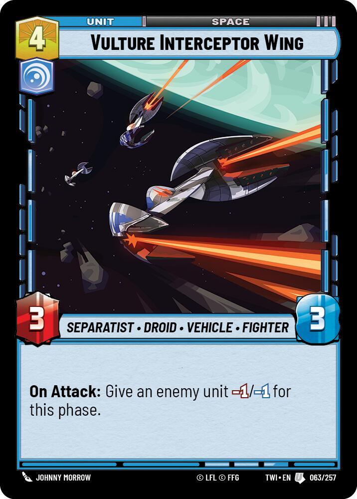 Vulture Interceptor Wing 063/257 Twilight of the Republic Star Wars card