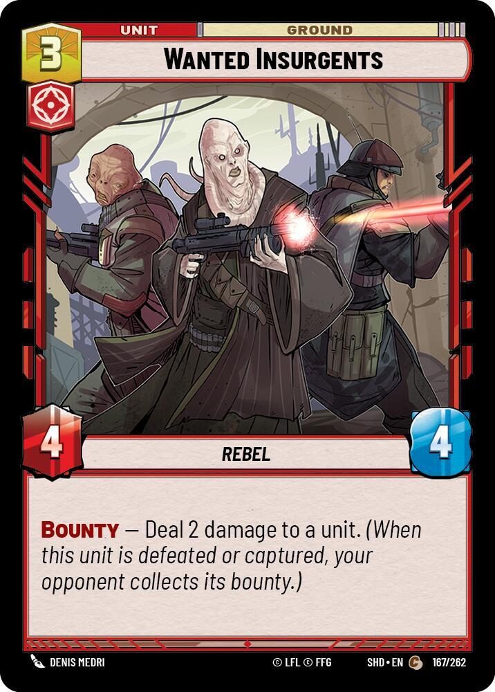 Wanted Insurgents 167/262 Shadows of the Galaxy Star Wars card