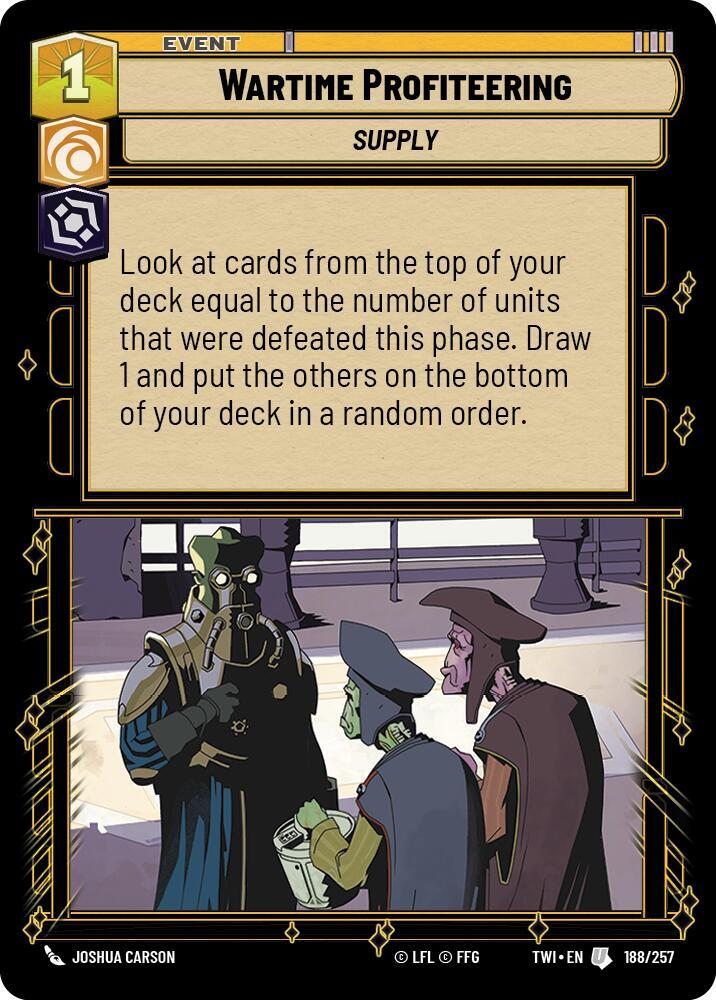 Wartime Profiteering 188/257 Twilight of the Republic Star Wars card