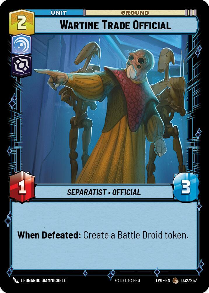 Wartime Trade Official 032/257 Twilight of the Republic Star Wars card