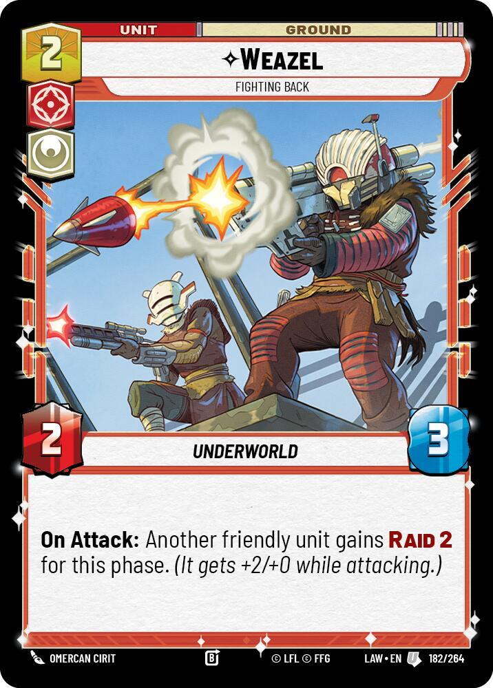 Weazel - Fighting Back 182/264 A Lawless Time Star Wars card