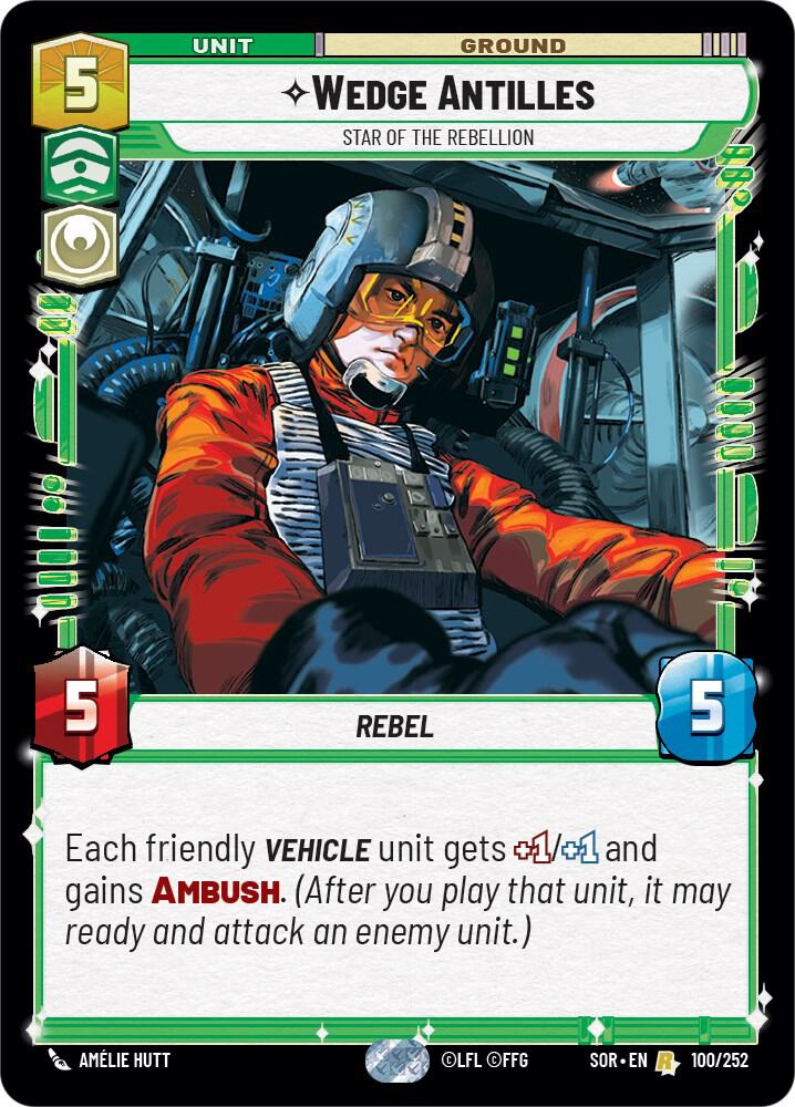 Wedge Antilles - Star of the Rebellion 100/252 Spark of Rebellion Star Wars card