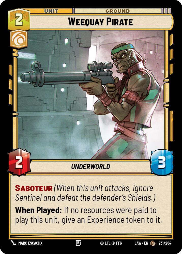 Weequay Pirate 231/264 A Lawless Time Star Wars card