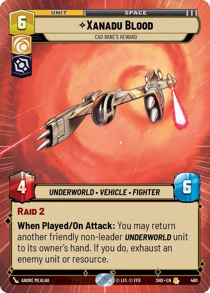 Xanadu Blood - Cad Bane's Reward (Hyperspace) 460 Shadows of the Galaxy Star Wars card