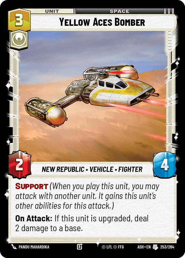Yellow Aces Bomber 253/264 Ashes of the Empire Star Wars card
