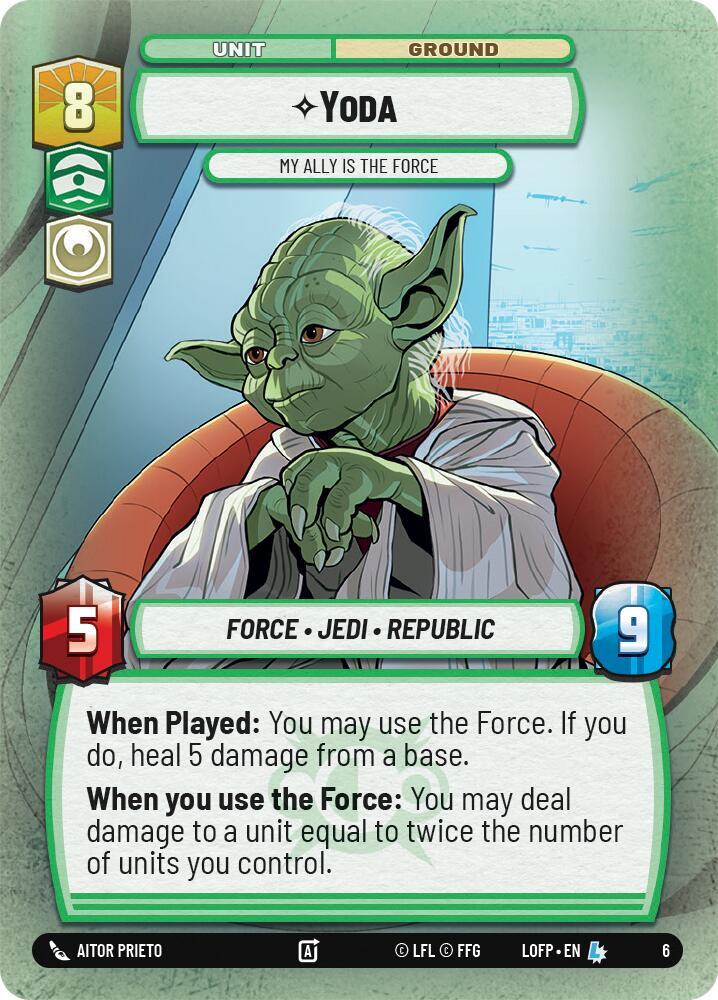 Yoda - My Ally is the Force 6 Organized Play Promos Star Wars card