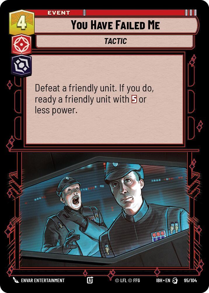 You Have Failed Me 95/104 Intro Battle Hoth Star Wars card