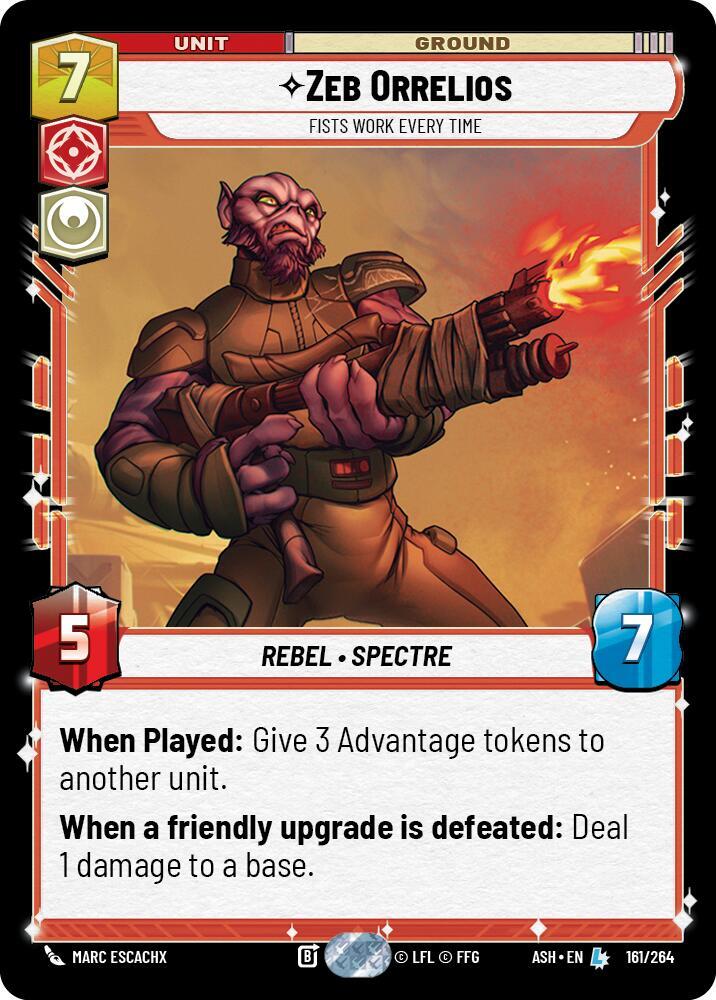 Zeb Orrelios - Fists Work Every Time 161/264 Ashes of the Empire Star Wars card