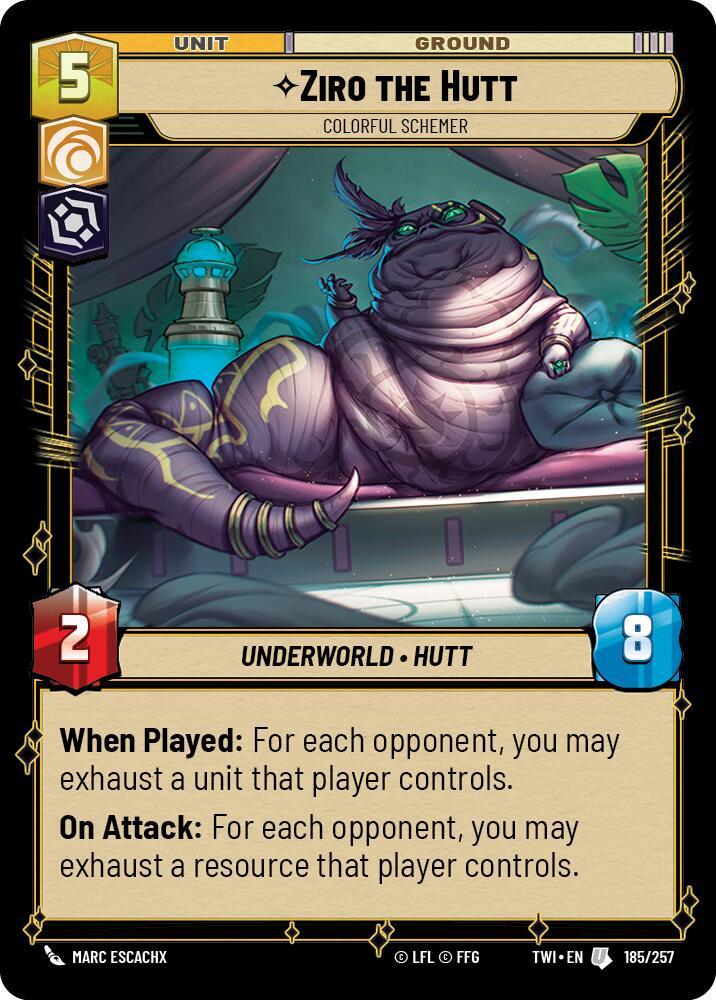 Ziro the Hutt - Colorful Schemer 185/257 Twilight of the Republic Star Wars card