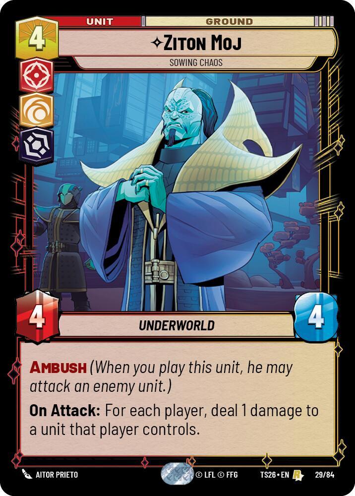 Ziton Moj - Sowing Chaos 29/84 Twin Suns Star Wars card
