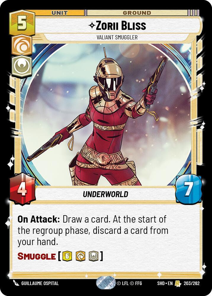 Zorii Bliss - Valiant Smuggler 203/262 Shadows of the Galaxy Star Wars card