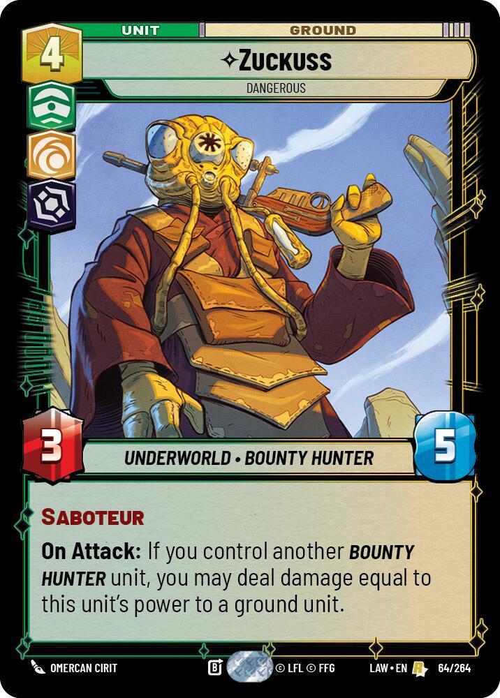 Zuckuss - Dangerous 64/264 A Lawless Time Star Wars card