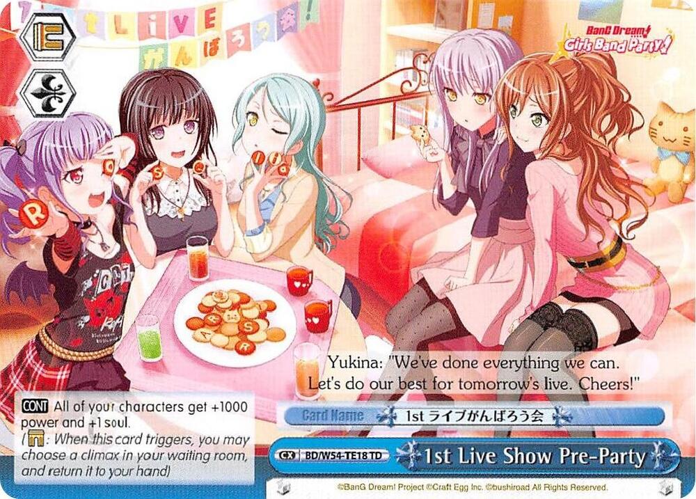 1st Live Show Pre Party BD/W54-TE18 TD BanG Dream! Girls Band Party! Card