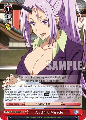 A 314pct Miracle SR TSK/S101-E070S SR That Time I Got Reincarnated as a Slime Vol.3 Card
