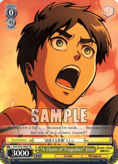 A Chain of Tragedies Eren AOT/S35-TE04 TD Attack on Titan Card