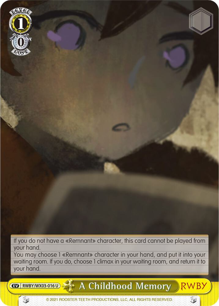 A Childhood Memory RWBY/WX03-016 U RWBY Card
