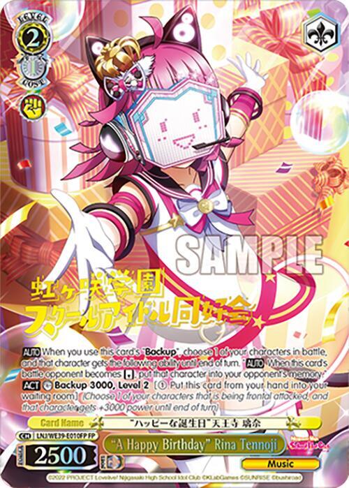 A Happy Birthday Rina Tennoji FP LNJ/WE39-E010FP FP Love Live! School Idol Festival Series 10th Anniversary Premium Booster Card