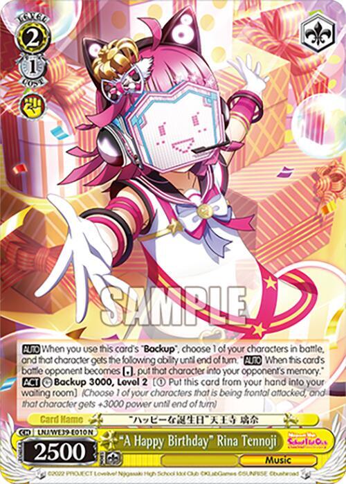 A Happy Birthday Rina Tennoji LNJ/WE39-E010 N Love Live! School Idol Festival Series 10th Anniversary Premium Booster Card